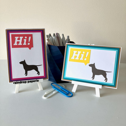 Bull Terrier Hi! Greeting Cards
