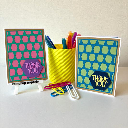 Geometric Thank You Greeting Cards