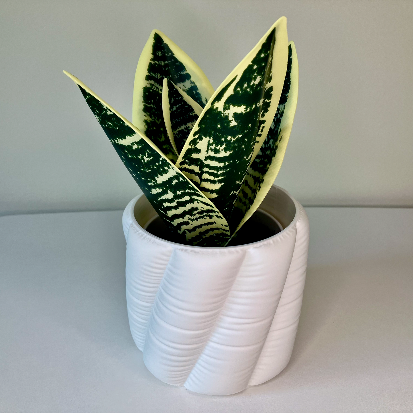 圆形枕形纹理花盆