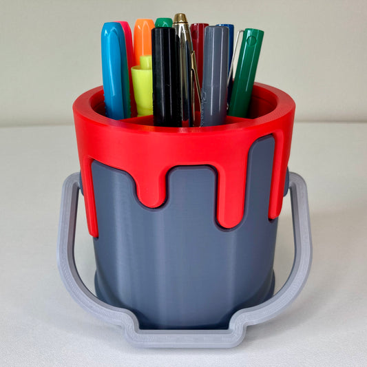 Dripping Paint Bucket Pen/Pencil Holder