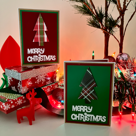 Merry Christmas Trees Greeting Cards