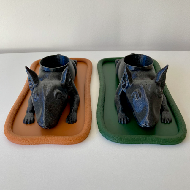 Relaxing Bull Terrier Planter