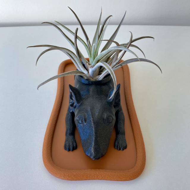 Relaxing Bull Terrier Planter