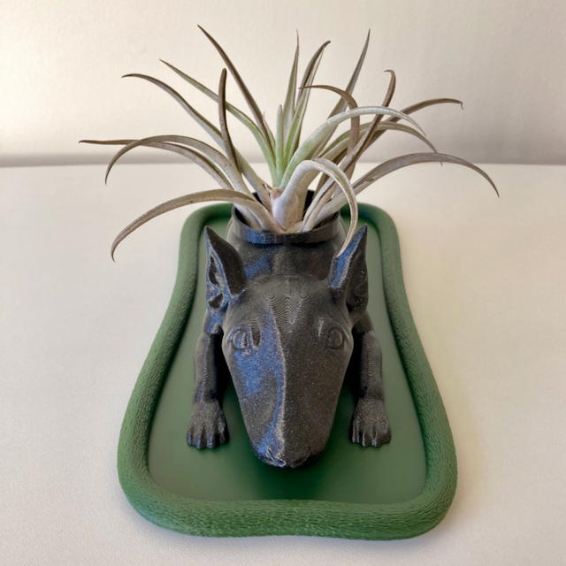 Relaxing Bull Terrier Planter