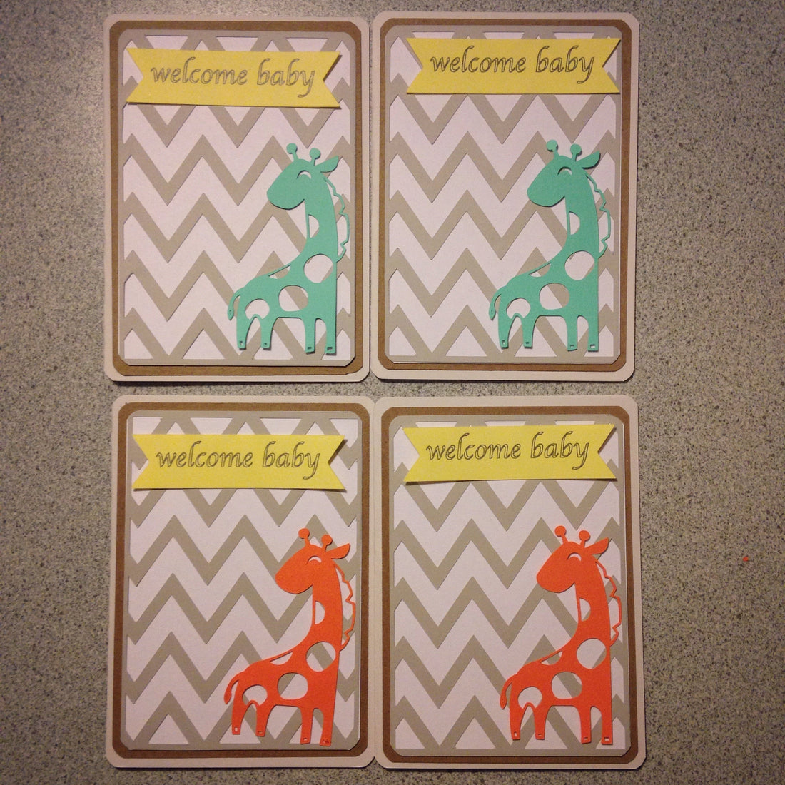 Handmade greeting cards to welcome a new baby.