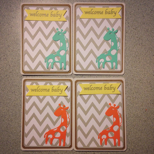 Handmade greeting cards to welcome a new baby.