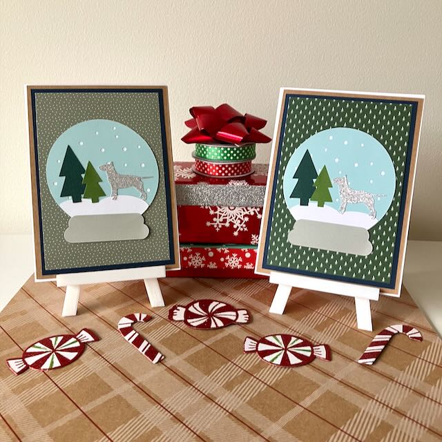 Bull Terrier Snowglobe Greeting Cards