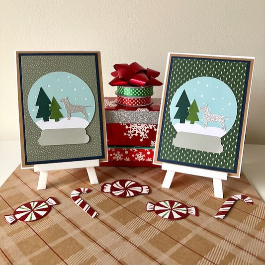 Bull Terrier Snowglobe Greeting Cards