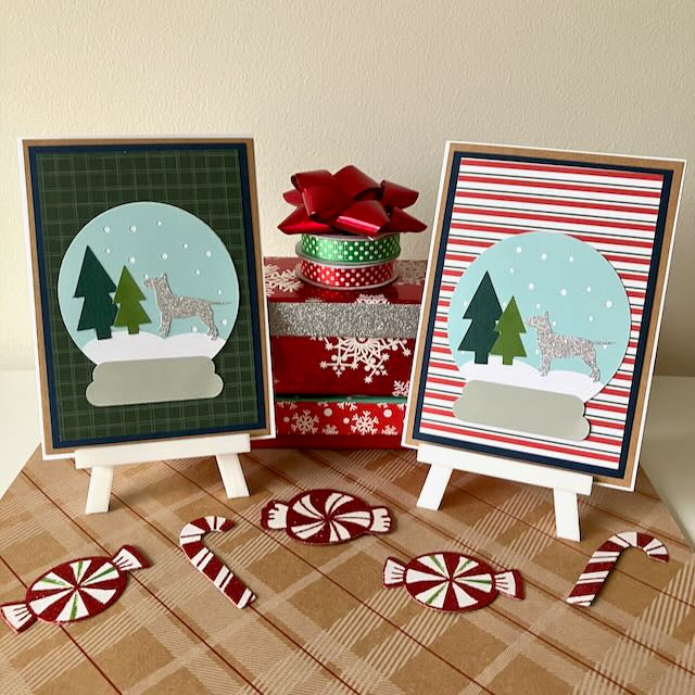 Bull Terrier Snowglobe Greeting Cards