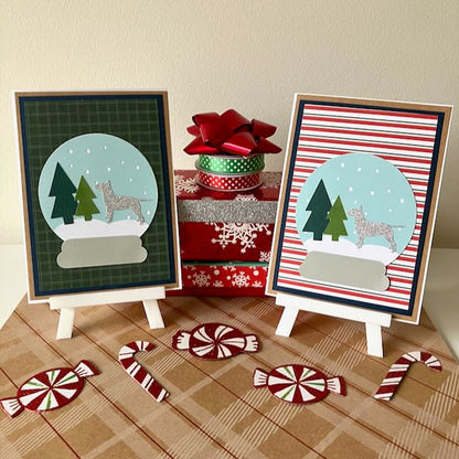 Bull Terrier Snowglobe Greeting Cards