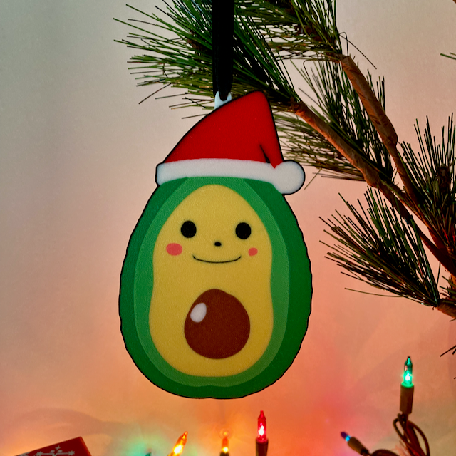 Christmas Avocado Ornament