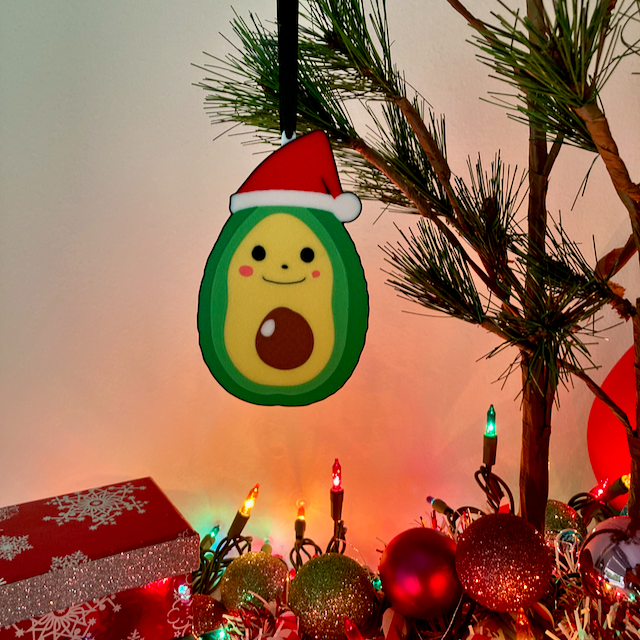 Christmas Avocado Ornament