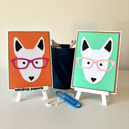 Clever Little Bull Terriers Greeting Cards