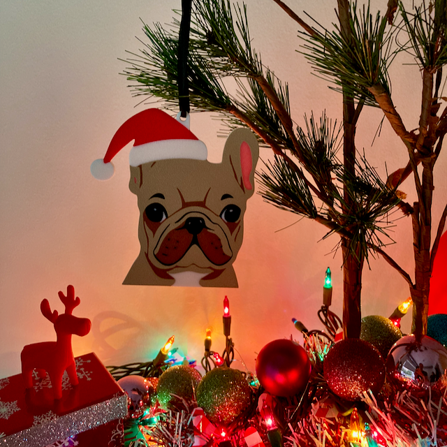 Festive Frenchie Ornament