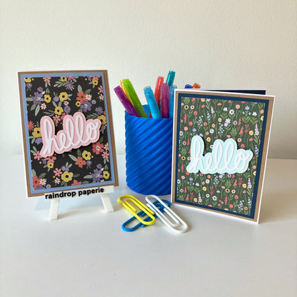 Floral Hello Greeting Cards