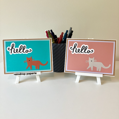 Friendly Hello Cats Greeting Cards