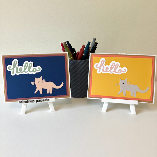 Friendly Hello Cats Greeting Cards
