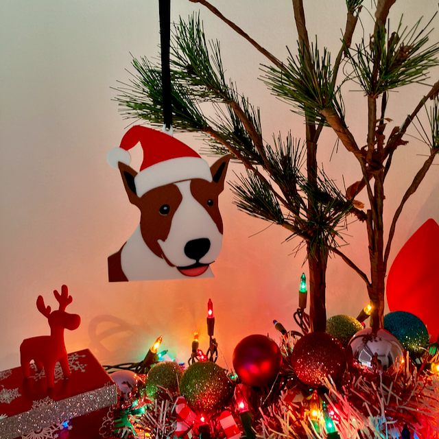 Handsome Santa Bull Terrier Ornament