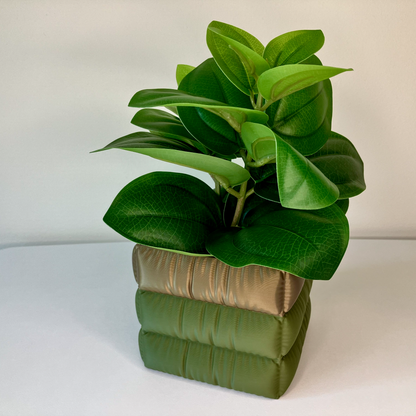 dark green plant pot indoor Cozy Quilted Plant Pot – raindrop paperie