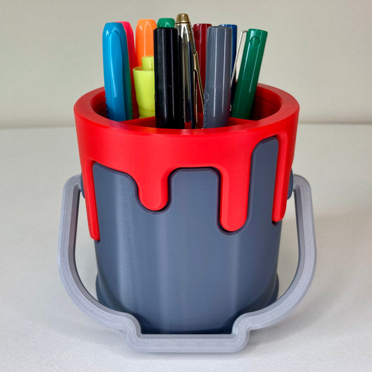 Dripping Paint Bucket Pen/Pencil Holder