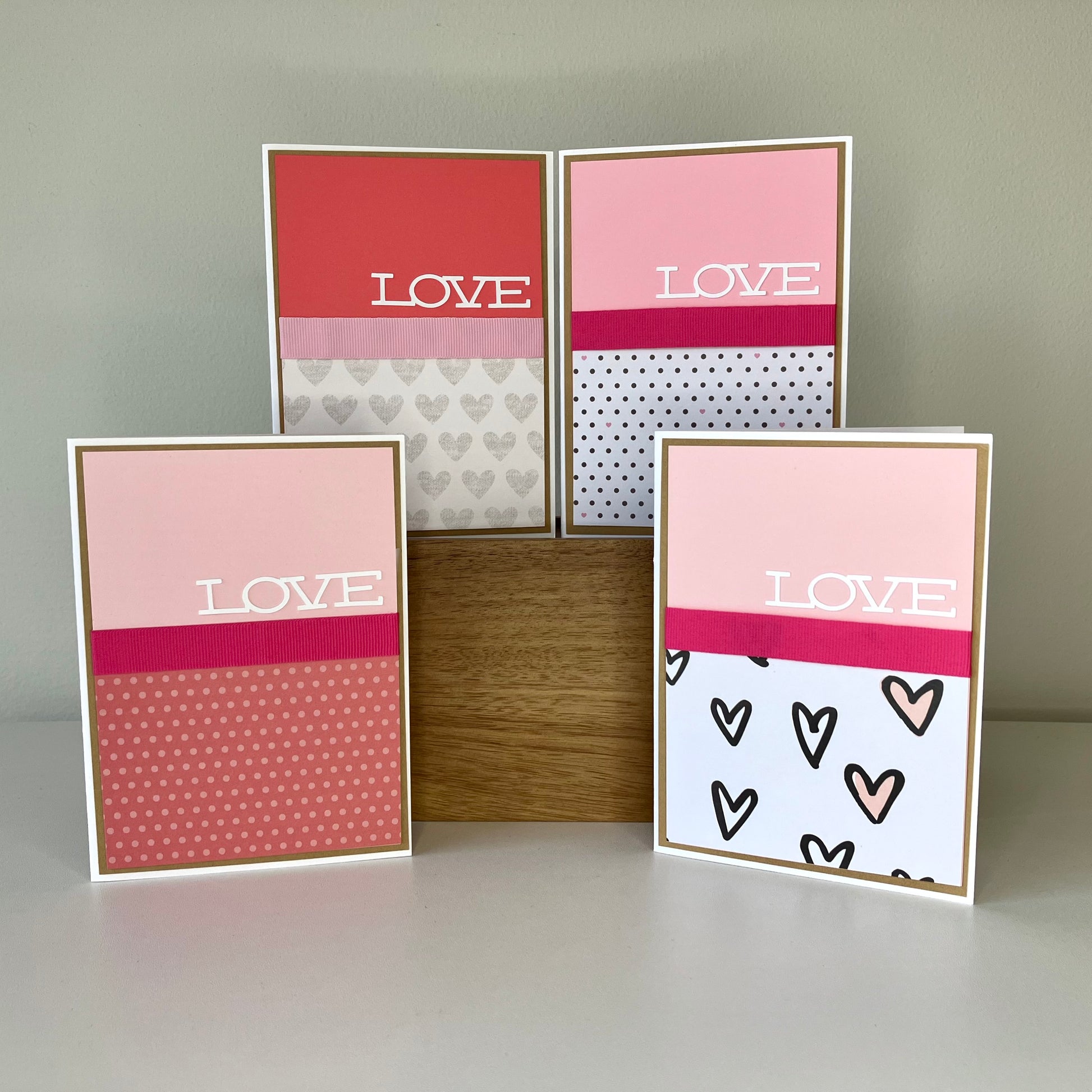 Love Greeting Cards with Ribbon Blank Inside