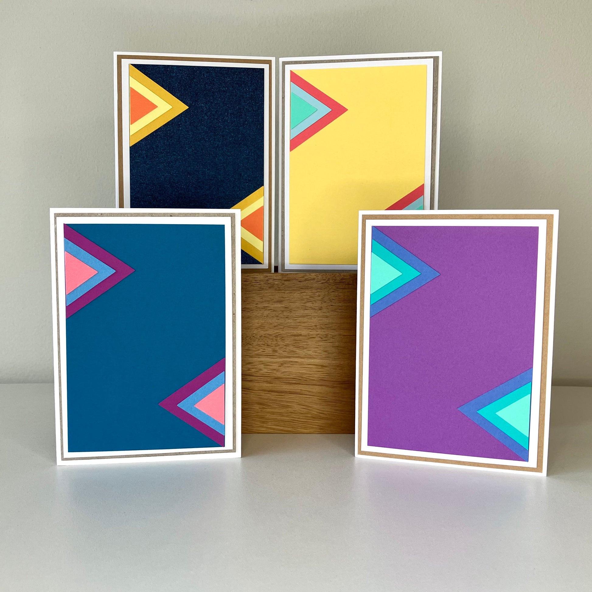 Geometric Design Handmade Greeting Cards Blank Inside