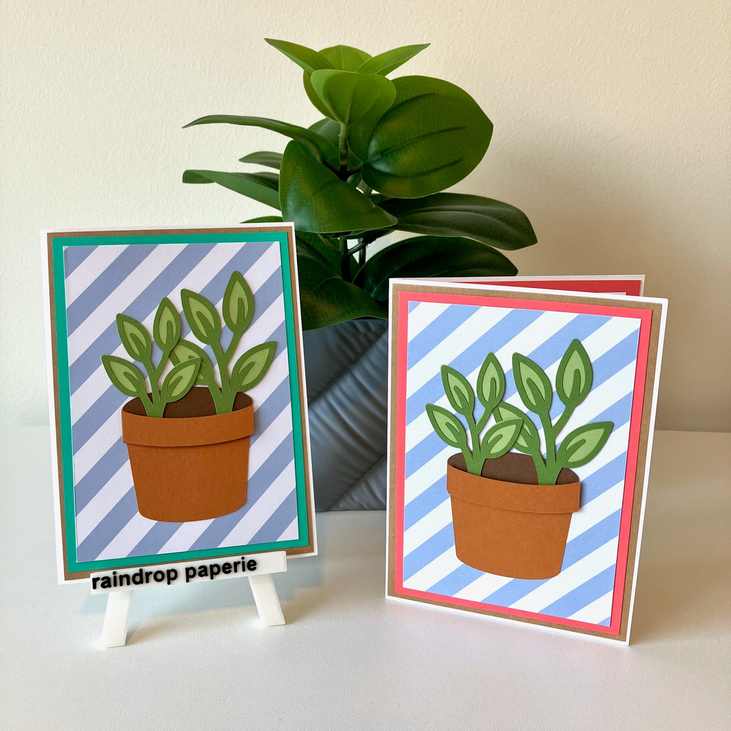 Leafy Little Garden Pots Greeting Cards