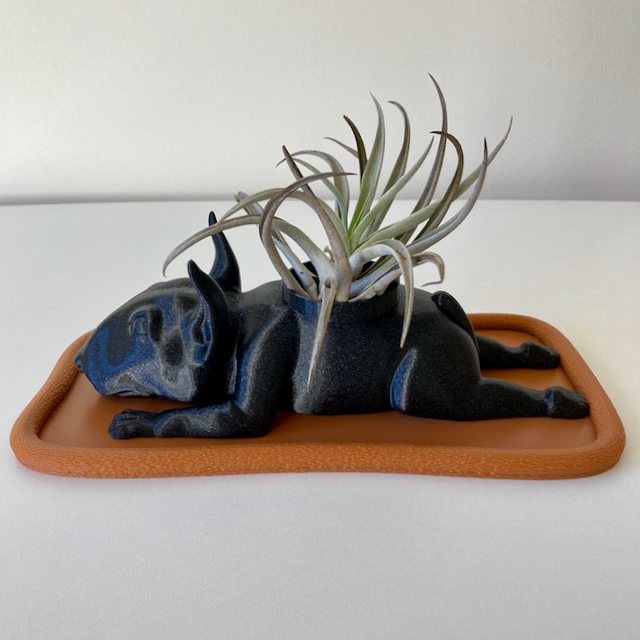 Relaxing Bull Terrier Planter