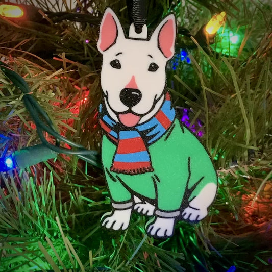 Sweater Weather Bull Terrier Ornament
