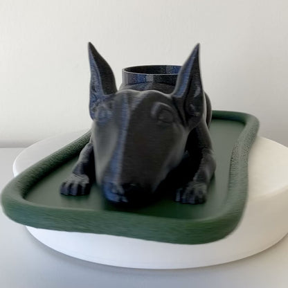 Relaxing Bull Terrier Planter